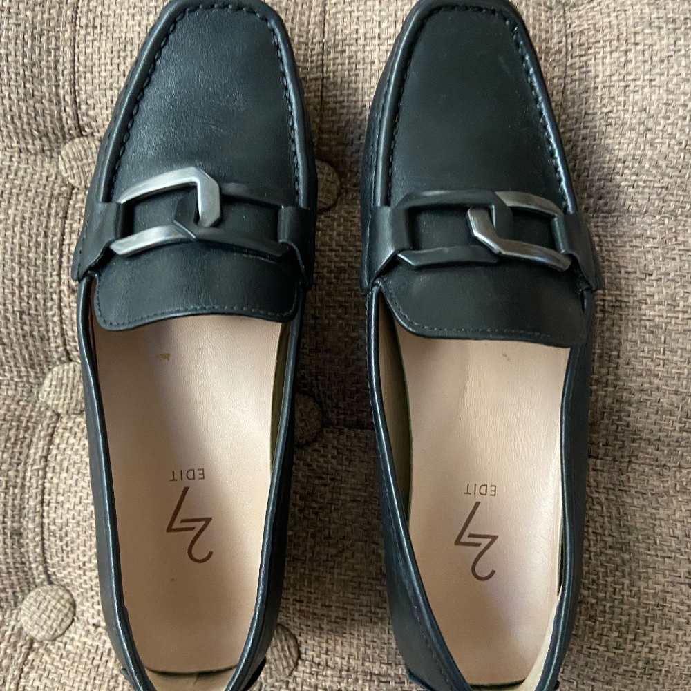 Leather Loafers with cute buckle detail.